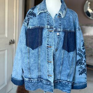 Driftwood Women's Embroidered Jean Jacket Sz M